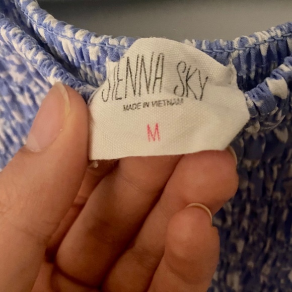 Blue Floral Spring Summer Dress (Size Medium) - Picture 2 of 3